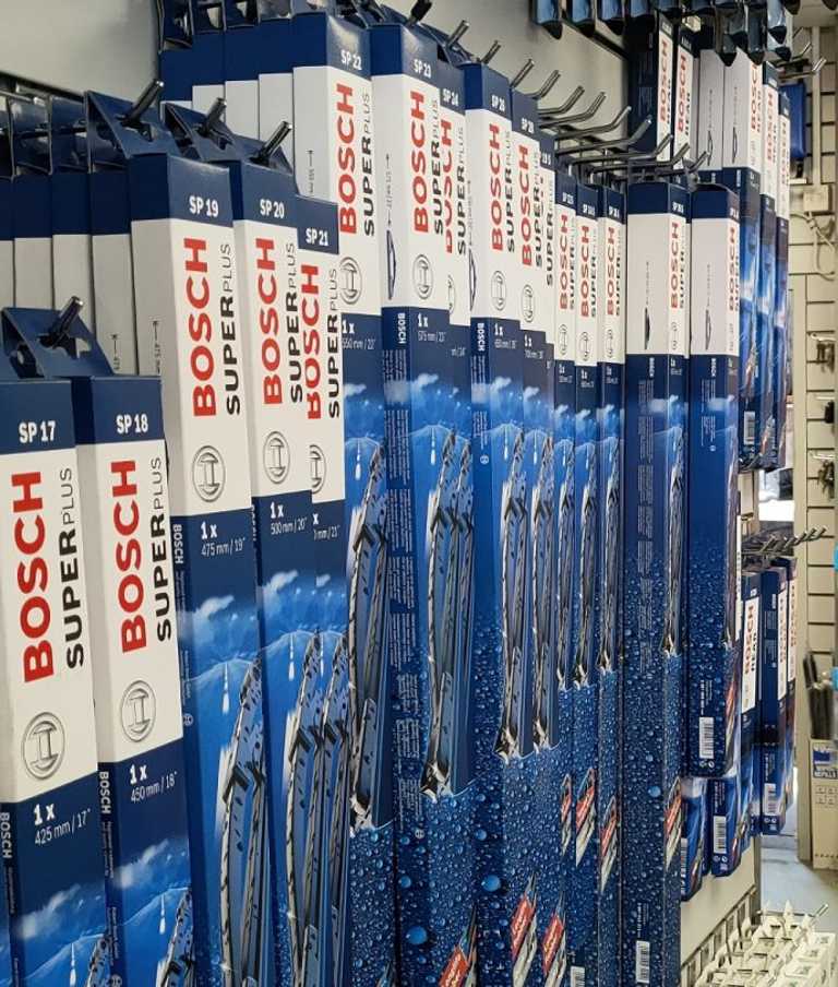Bosch wiper blades on shelf